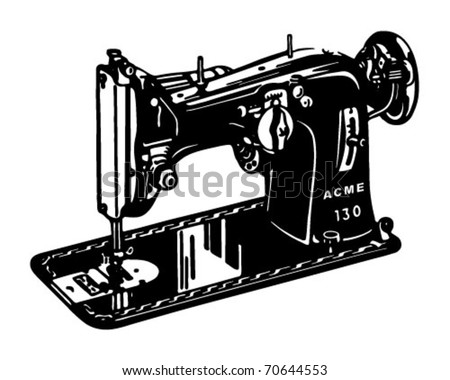 Sewing Machine - Retro Ad Art Banner