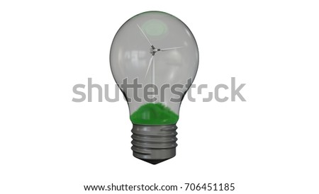 Eco wind turbine in a light bulb 