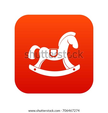 Toy horse icon digital red for any design isolated on white vector illustration