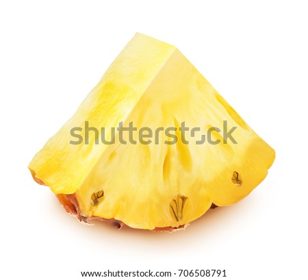Slice of pineapple isolated on a white. Full depth of field.