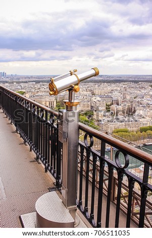 France Paris Tour Eiffel High View Binoculars