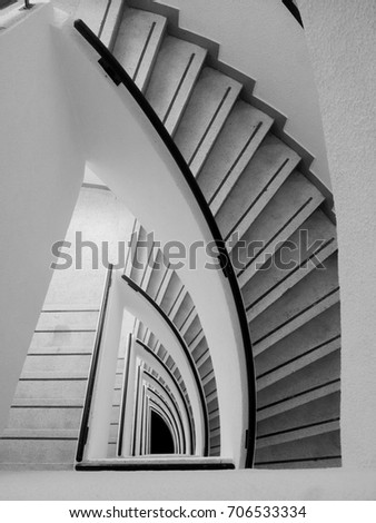 Spiral Staircase decoration interior - Black & white