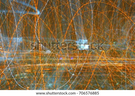 Blurry long exposure light background in abstract, art, shining line