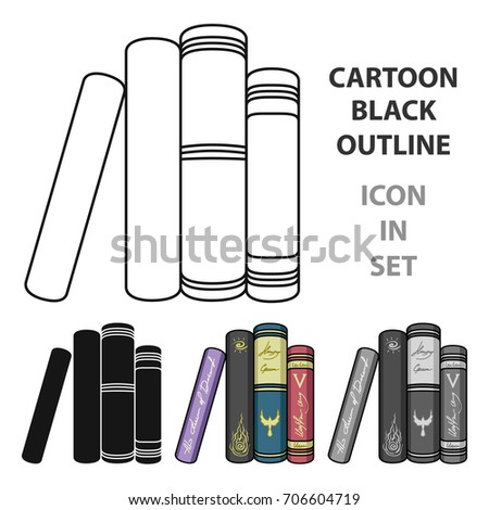 Standing books icon in cartoon style isolated on white background. Books symbol stock vector illustration.