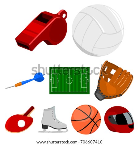 Sport and fitness set icons in cartoon style. Big collection of sport and fitness vector symbol stock illustration