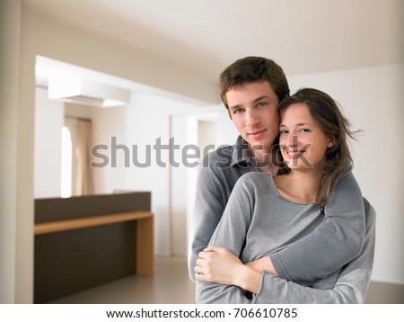 Couple smiling, portrait