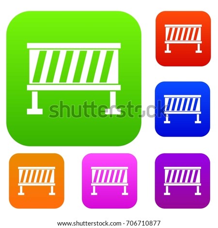 Traffic barrier set icon in different colors isolated vector illustration. Premium collection