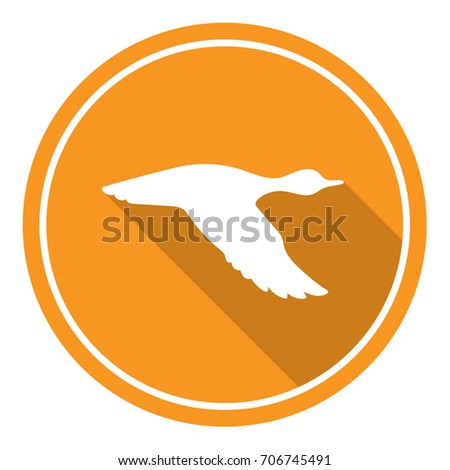 Vector silhouette flying duck. Vector illustration