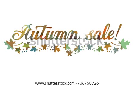 Mosaic textured text "Autumn sale". Design element for advertisements, print and web banners. Vector clip art.