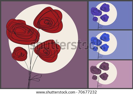 Flower valentine or birthday card