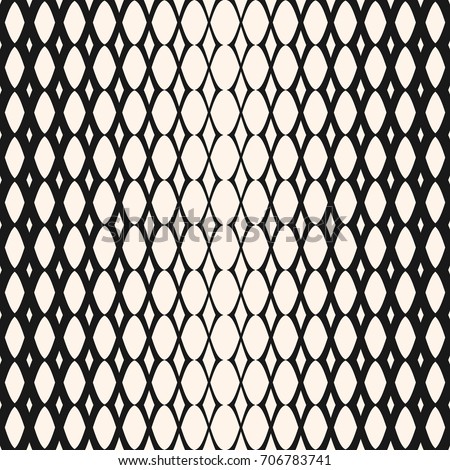 Halftone mesh seamless pattern. Vector monochrome geometric texture with gradient transition effect. Hipster fashion background. Gradually thickness lattice. Design for decor, prints, fabric, clothing