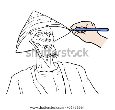 Chinese man illustration