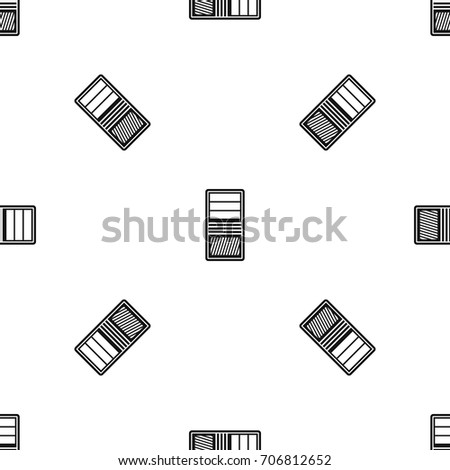 Black computer system unit pattern repeat seamless in black color for any design. Vector geometric illustration