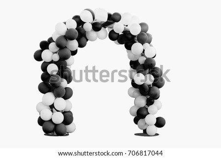 White and black  balloon arch