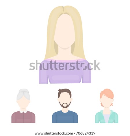A man with a beard and mustache, a red-haired girl, an old woman, a blonde.Avatar set collection icons in cartoon style vector symbol stock illustration web.