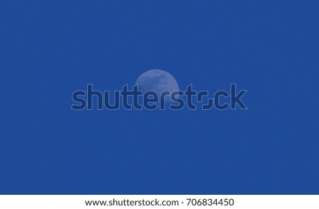 The moon on blue sky
