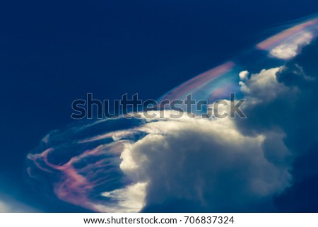 Beautiful Cloud Blue Sky.
Blurred rainbow clouds,Blurred abstract color for background.