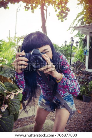 Photographer in the garden