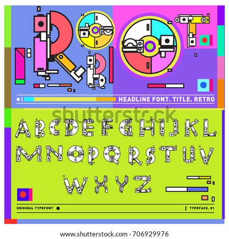 Vector of colorful Retro alphabet. Unique fonts for design and illustration template with techno and robot style. Typography for poster and headline publication.
