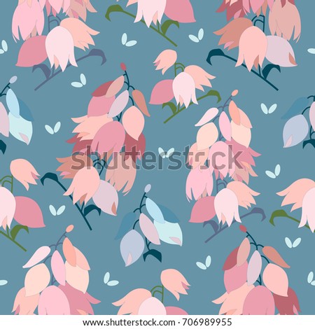 Cute seamless pattern with colorful Yucca flowers can be used for weddings, wallpapers, surface textures, textile,linen, tile, kids cloth, pattern fills, page backgrounds and more creative designs.