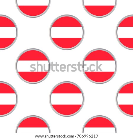 Seamless pattern from the circles  with Austria flag. Vector illustration