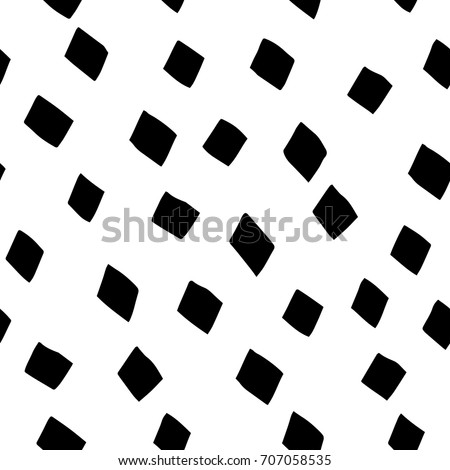 Abstract hand drawn brushstroke texture. Modern black and white background. Seamless vector pattern.