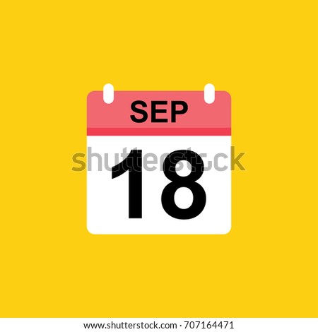 calender - September 18 icon illustration isolated vector sign symbol