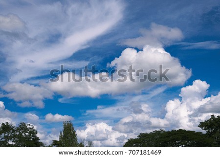 Blue sky with clouds in a summer