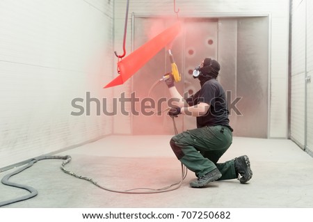 powder coating is applied Royalty-Free Stock Photo #707250682