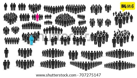 People Icon big set in trendy flat style. Persons symbol for your infographics website design, logo, app, UI. Crowd signs. Vector illustration. Isolated on white background Royalty-Free Stock Photo #707275147
