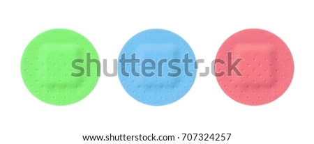 Various Colored Strips of ADHESIVE BANDAGES PLASTER - Medical Equipment - Colorful Pop Art Style