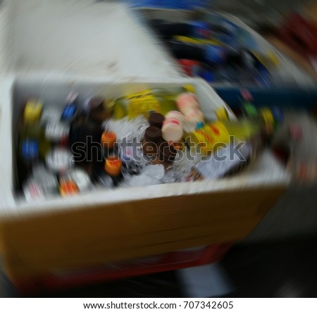 Chilled beverages of various kinds,Picture blur,