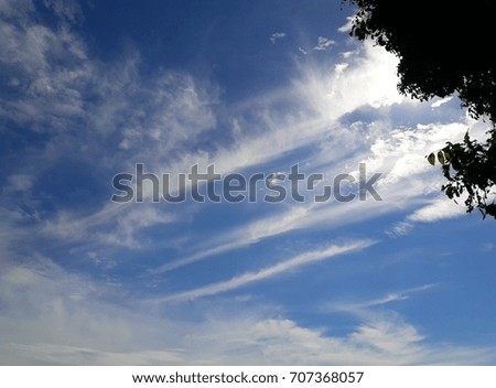 bright blue sky white clouds background
