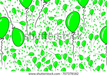 Illustrations of flying balloons. Good for web page, wallpaper, graphic design, catalog, texture or background. Cartoon style vector graphic.