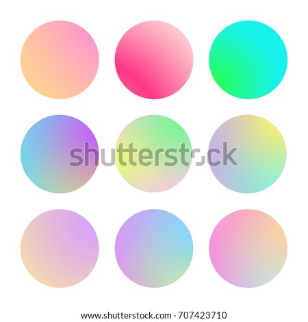 Modern gradient set with round abstract backgrounds. Colorful fluid cover for poster, banner, flyer and presentation. Trendy soft color. Template with modern gradient set for screens and mobile app