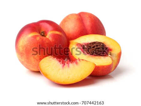 Nectarine fruit isolated on white background Royalty-Free Stock Photo #707442163