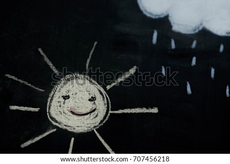 chalk drawing on blackboard background selective focus macro