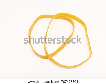 Plastic band or rubber band on white background.