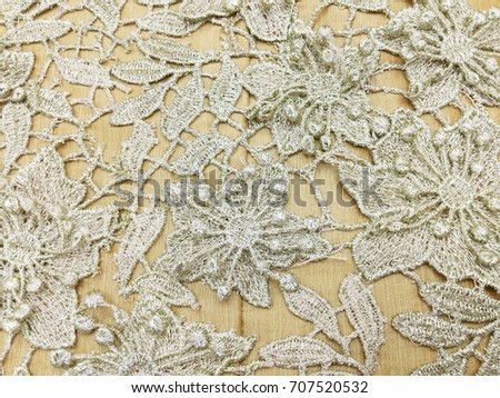Seamless Lace Floral on Brown Background