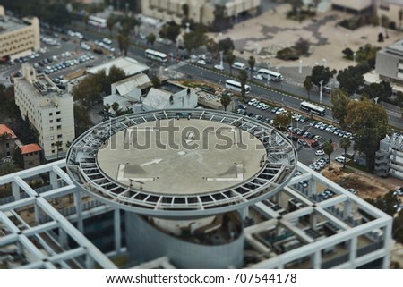Tel Aviv aerial tilt-shift photo