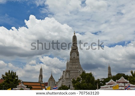 The pagoda of Wat Arun was restored, making a beautiful white