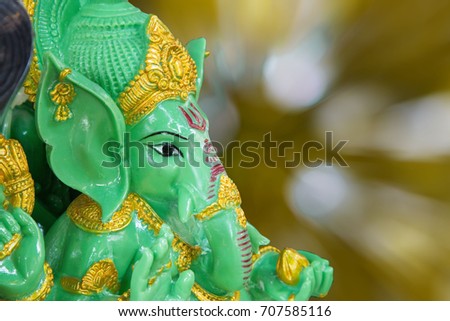 Green Ganesh On the back ground
