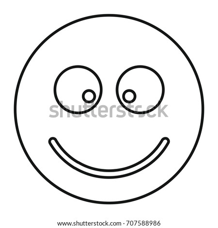 Smiling face icon in outline style vector illustration for design and web isolated on white background. Emoticon vector object for label and advertising