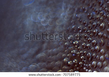 Water droplets on the glass, backlighting from different directions, large magnification, bokeh, Colored abstractions