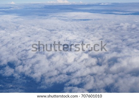 View of the sky from airplane window