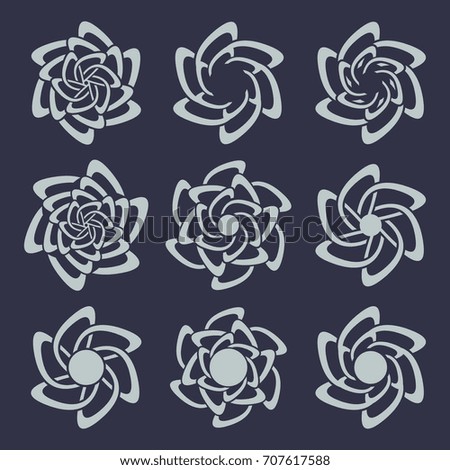 Set of vector flowers.Decorative elements.
