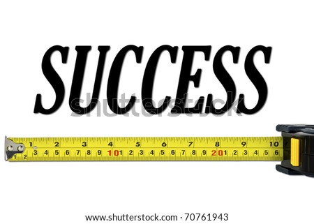 Success Concept with Tape Measure Isolated on White Royalty-Free Stock Photo #70761943