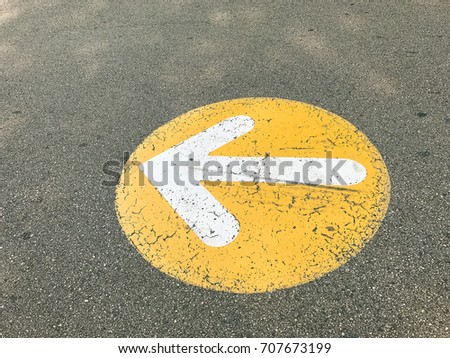 Arrow Symbol On The Street. / With copy space