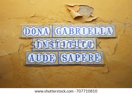 Street name sign in Seville,  Spain