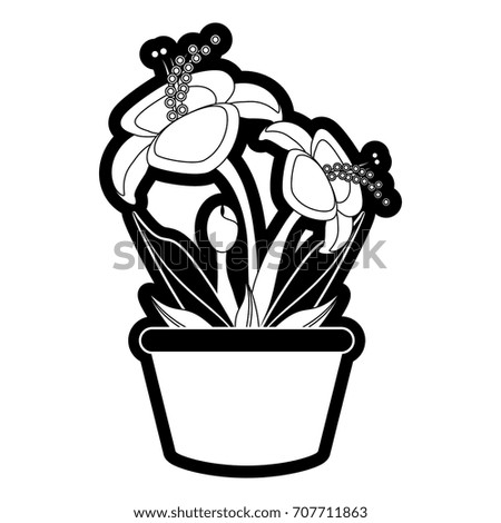 beautiful flowers in a pot icon